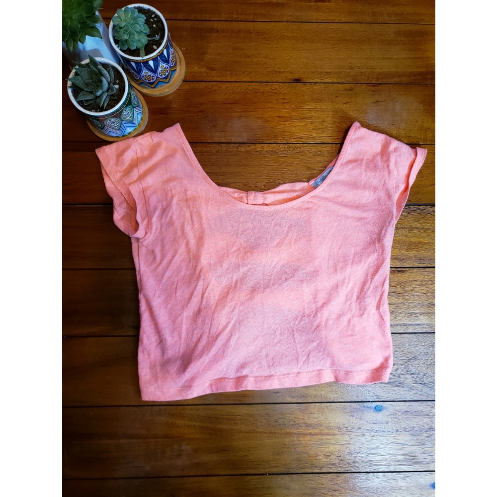 🐠❄Coral Ribbon Tie Back Crop Top🐠❄